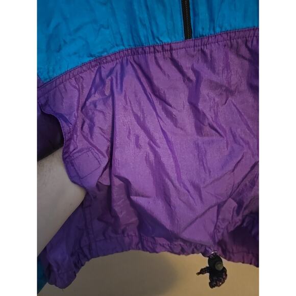 Vintage Ocean Equipment Blue 1/2 Zip Hooded Windbreaker Jacket Womans Sz Medium - Picture 4 of 6